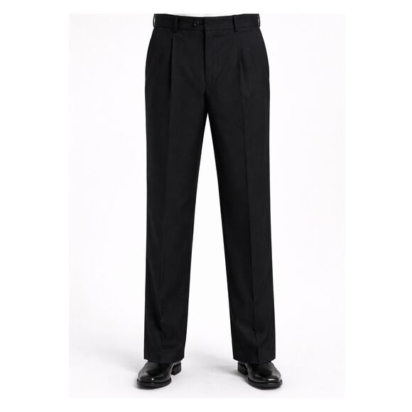 NEW NWT Hiltl The Ultimate Trouser Mens 32x38 Black Nano Bionic Pleated Luxury